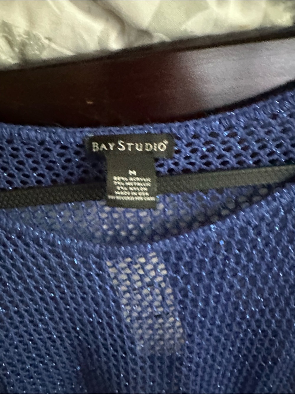 Bay Studio Royal Blue Open-Knit Crop Top - Picture 3 of 4